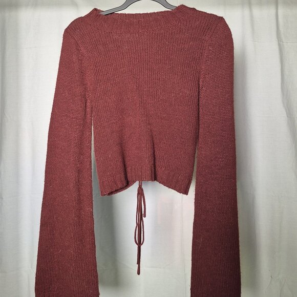 Tobi Women's Burgundy Sweater with Back Lacing. Size Small - Picture 1 of 2